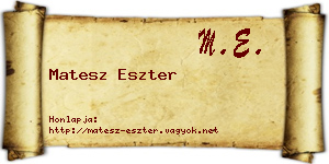 Matesz Eszter névjegykártya